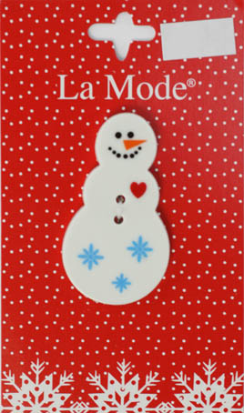 Пуговица "LA MODE CRISTMAS" "Снеговик" от магазина Маленькая-иголка