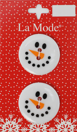 Пуговица "LA MODE CRISTMAS" "Лицо Снеговика" от магазина Маленькая-иголка