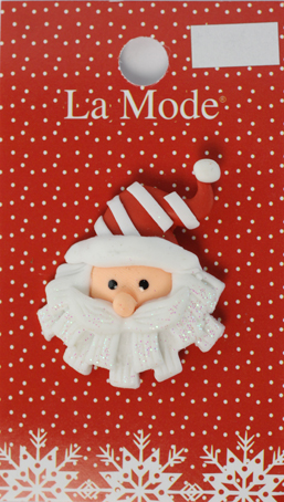 Пуговица "LA MODE CRISTMAS" "Лицо Санты" магазин Маленькая-иголка